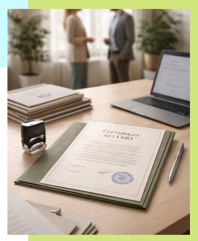 Сертификат без ГМО в Лангепасе от 7575 р. оформить срочно Алешин-Лнг