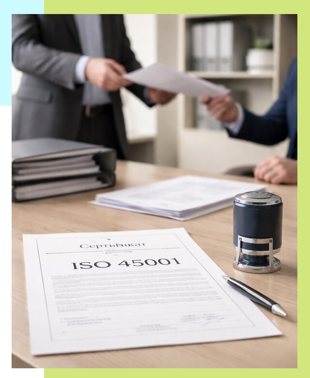 Сертификат ISO 45001 в Лангепасе под ключ от 45450 р. | Алешин-Лнг